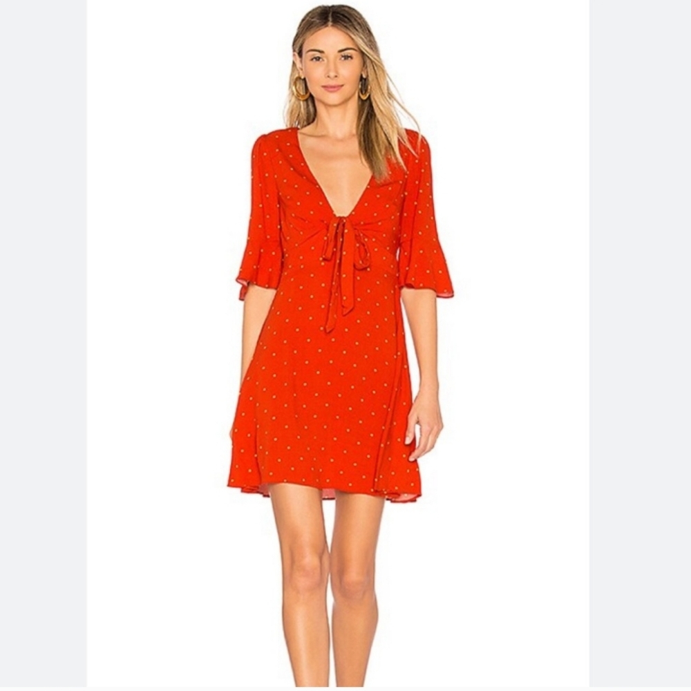 Free People REVOLVE Mini Dress in Red Combo